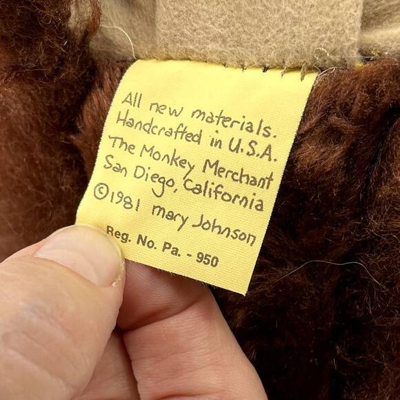 Vintage 1981 Mary Johnson Moose Reindeer Hand Puppet 19" Fuzzy Expressive RARE - Picture 10 of 11